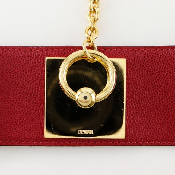 Celine Mantel Chain Belt in Red/Gold Leather for Women - Picture 13 of 16